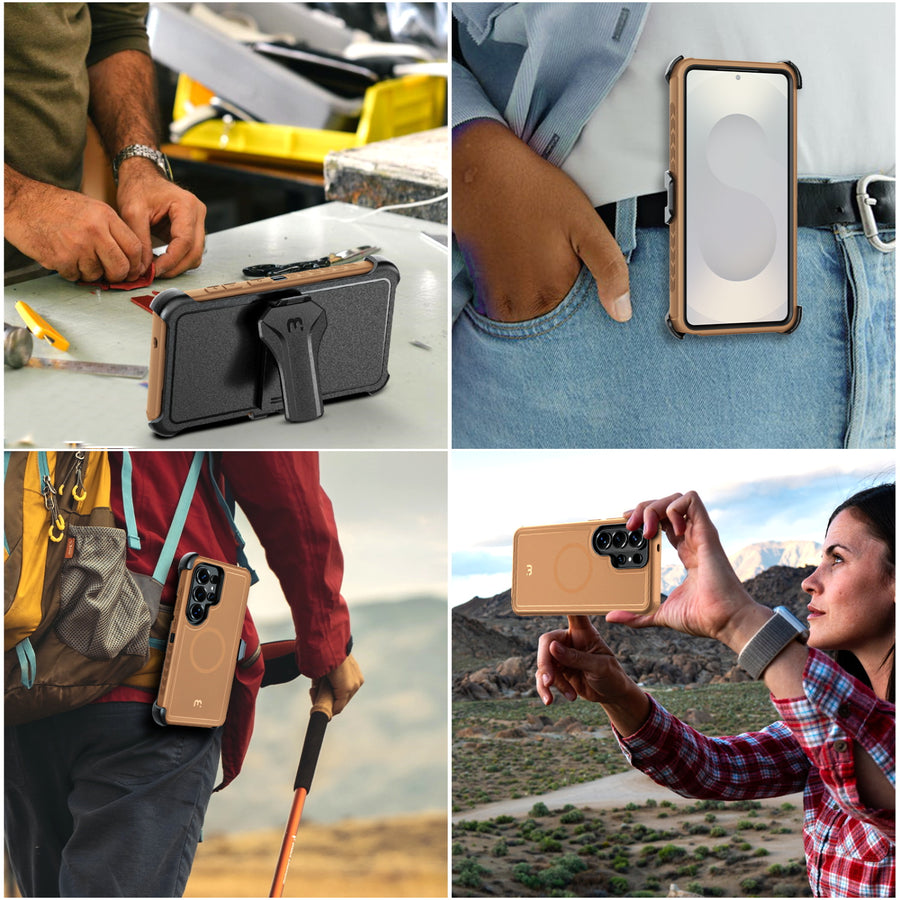 MyBat Pro Maverick Series MagSafe Case w/ Holster for Samsung Galaxy S26 Ultra - Brown - RSS26UCS3NXMS006-8.jpg