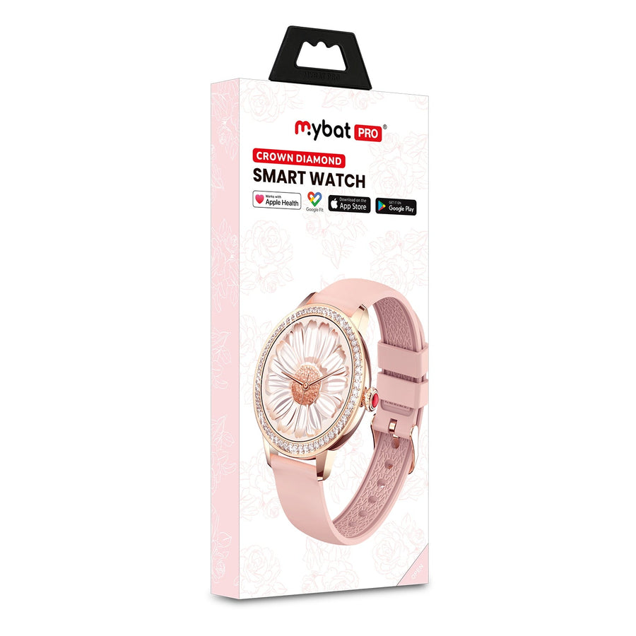 MyBat Pro Crown Diamond Smart Watch - Pink