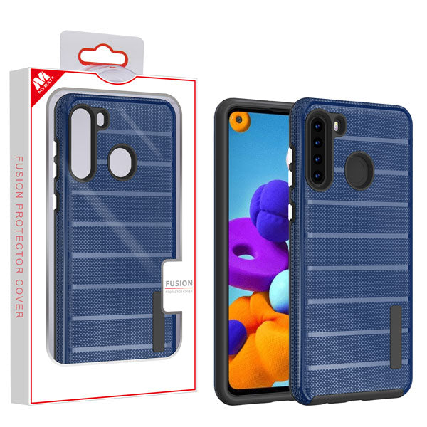 MyBat Fusion Protector Cover for Samsung Galaxy A21 - Ink Blue Dots Textured / Black - SAMA21HPCFSSO648-1.jpg