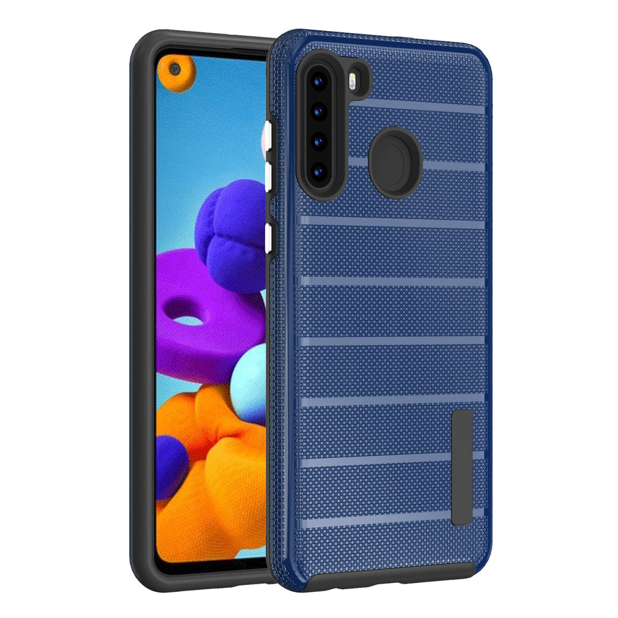 MyBat Fusion Protector Cover for Samsung Galaxy A21 - Ink Blue Dots Textured / Black - SAMA21HPCFSSO648-2.jpg
