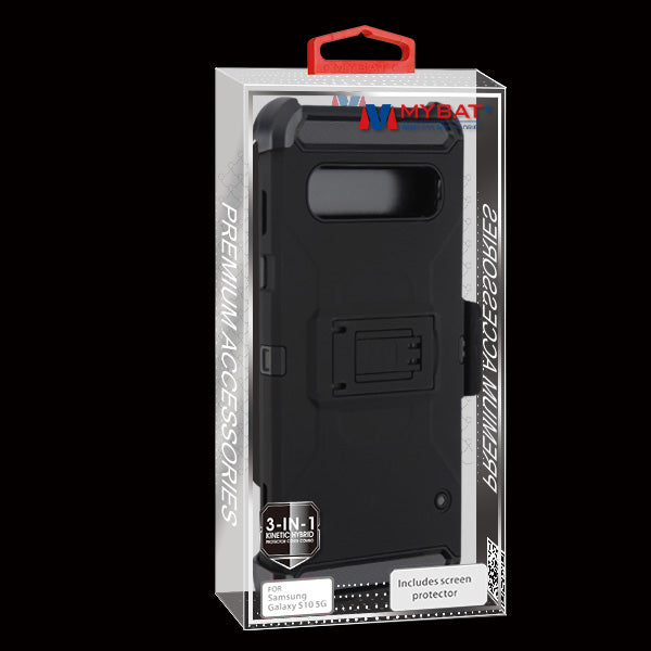MyBat 3-in-1 Kinetic Hybrid Protector Cover Combo (with Black Holster)(with Full-coverage Screen Protector) for Samsung Galaxy S10 5G - Black / Black - SAMS105GHPCKINCMB001-5.jpg