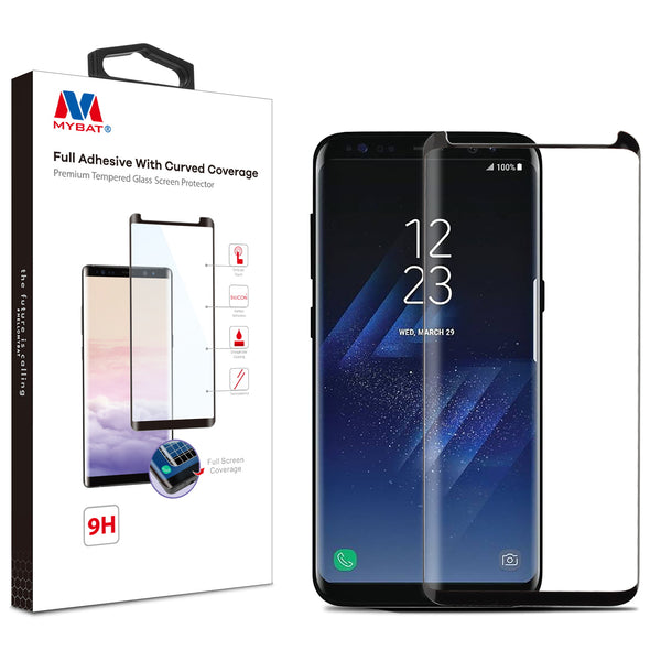 MyBat Full Adhesive with Curved Coverage Premium Tempered Glass Screen Protector for Samsung Galaxy S8 Plus - Black - SAMS8PLUSLCDSCPR77A-1.jpg