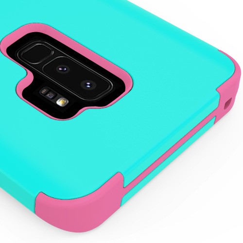 MyBat TUFF Series Case for Samsung Galaxy S9 Plus - Rubberized Teal Green / Electric Pink - SAMS9PLUSHPCTUFFSO048WP-4.jpg