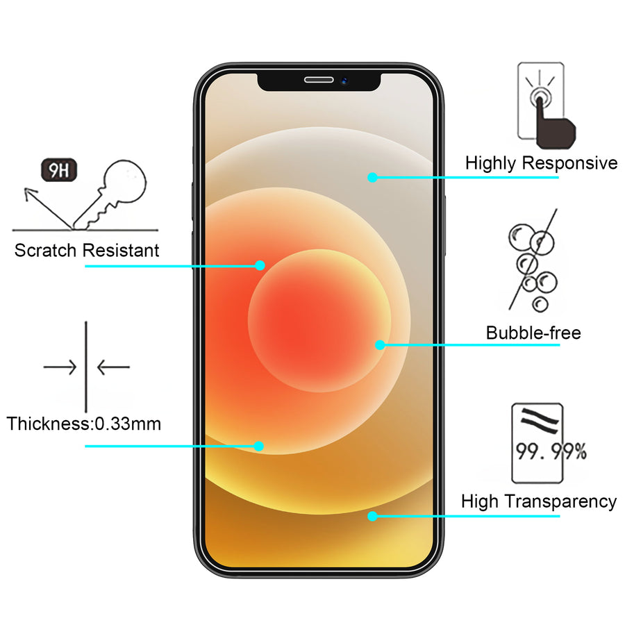 SYB Tempered Glass Screen Protector (2.5D)(3-pack) for Apple iPhone 12 Pro (6.1) / 12 (6.1) - Clear - SIP12SC90TH-4.jpg