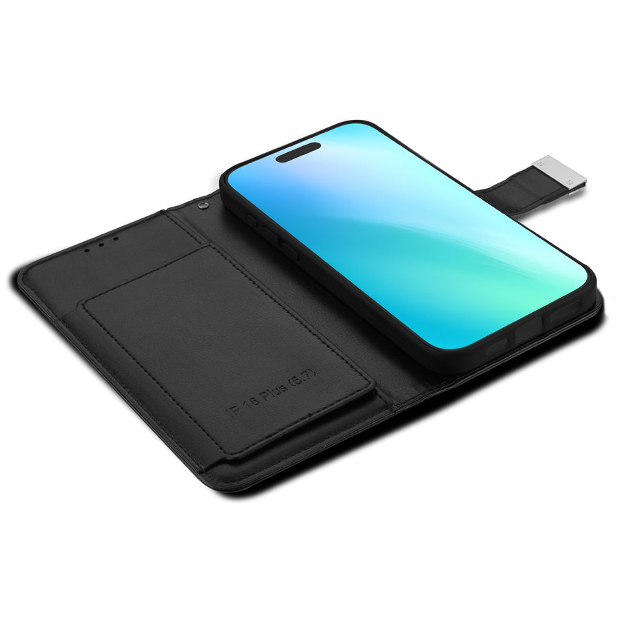 FDN MyJacket Wallet Xtra Series for Apple iPhone 16 - Black / Black - SIP16PCMJG031-5.jpg
