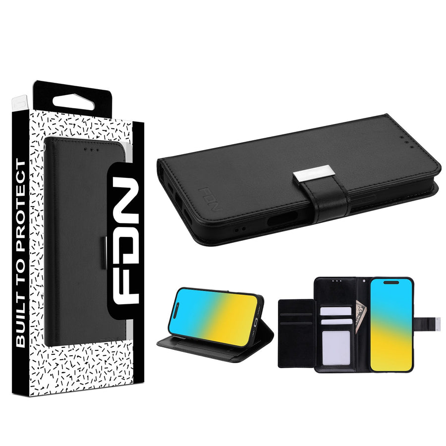 FDN MyJacket Wallet Xtra Series for Apple iPhone 16 Pro Max - Black / Black