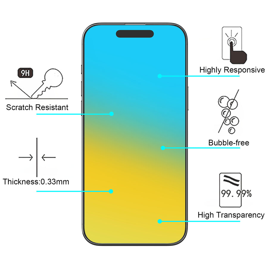 FDN Tempered Glass Screen Protector (2.5D) for Apple iPhone 16 Pro - Clear - SIP16PSC90-2.jpg