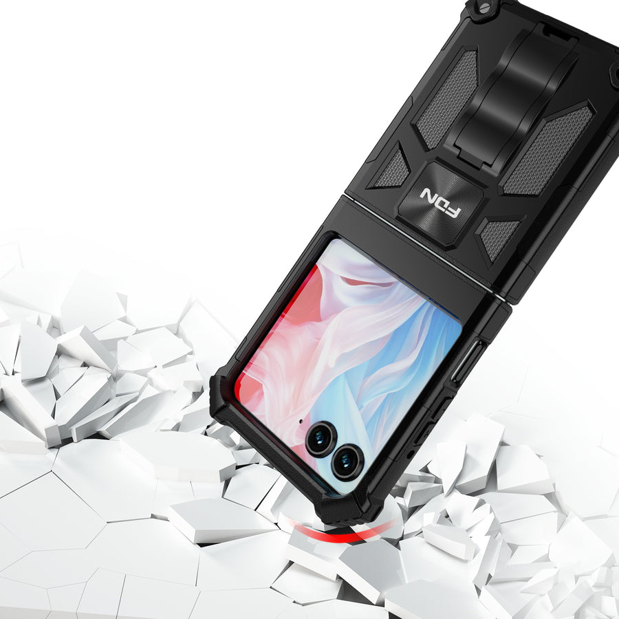 FDN Sturdy Hybrid Protector Cover (with Stand) for Motorola razr (2024) / razr (2025) / razr (2026) - Black / Black - SMRAZR4CSFSSS001-5.jpg