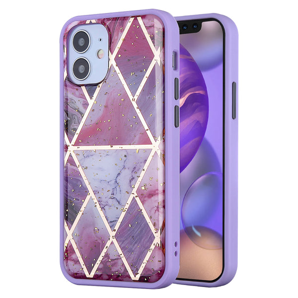 Airium Hybrid Case for Apple iPhone 12 mini - Purple Marbling / Purple - UIP12CSFSSM061-2.jpg