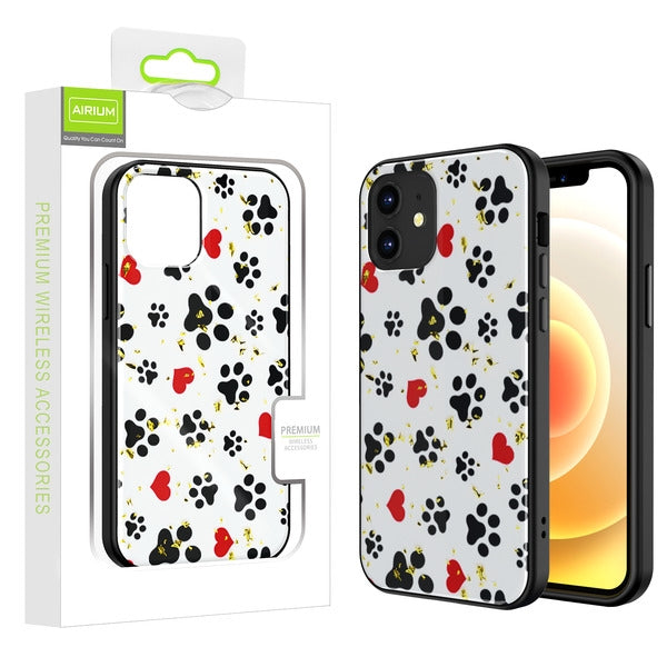 Airium Hybrid Case for Apple iPhone 12 mini - Dog Footprints / Black - UIP12CSFSSM066-1.jpg