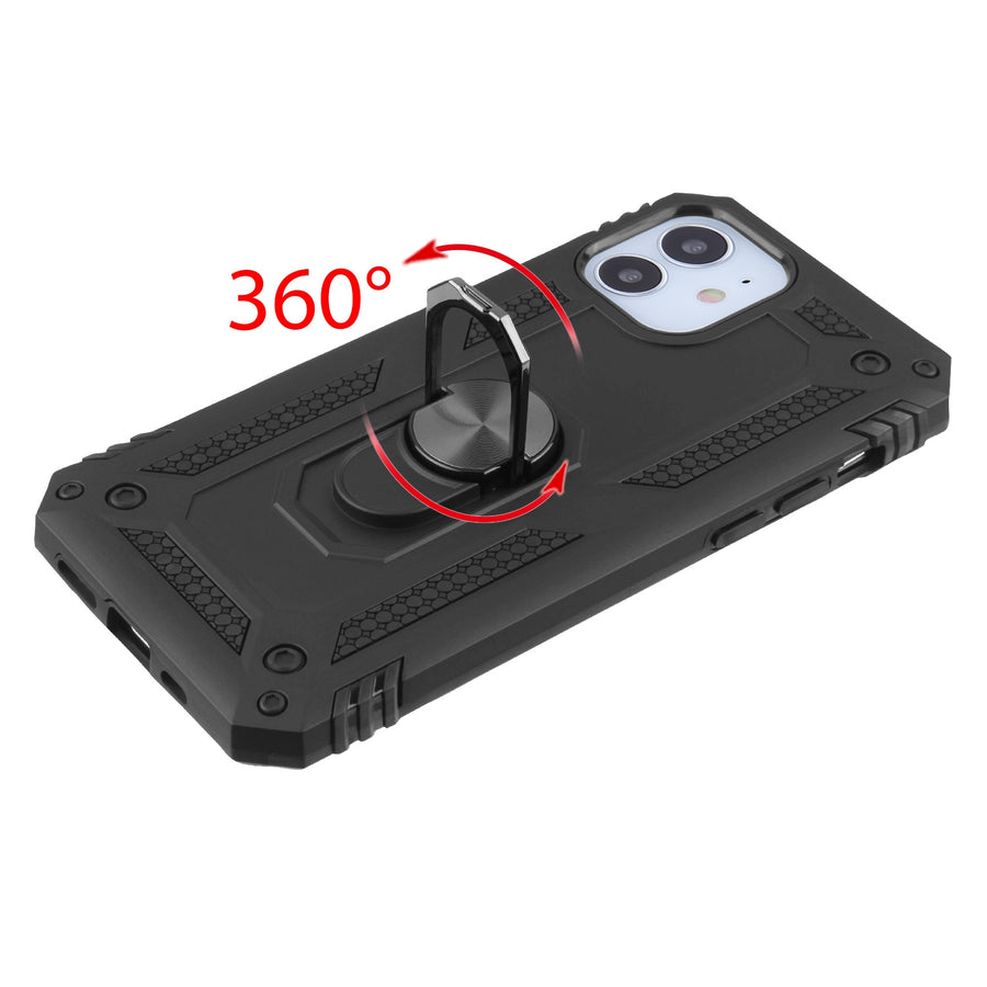 Airium Anti-Drop Hybrid Protector Case (with Ring Stand) for Apple iPhone 12 mini - Black / Black - UIP12CSFSSS241-4.jpg