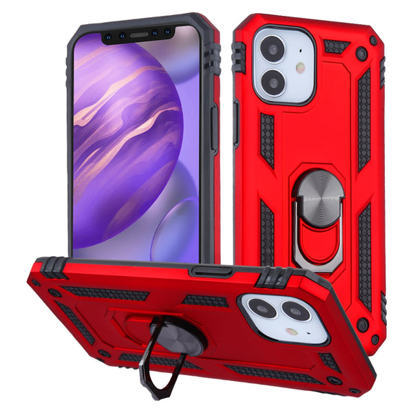 Airium Anti-Drop Hybrid Protector Case (with Ring Stand) for Apple iPhone 12 mini - Red / Black - UIP12CSFSSS242-2.jpg