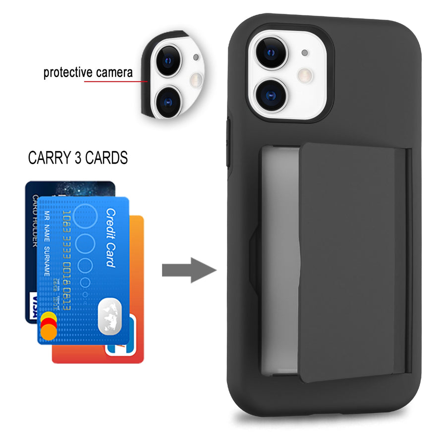 Airium Poket Hybrid Protector Cover for Apple iPhone 12 mini - Black / Black - UIP12CSPKTS001-6.jpg