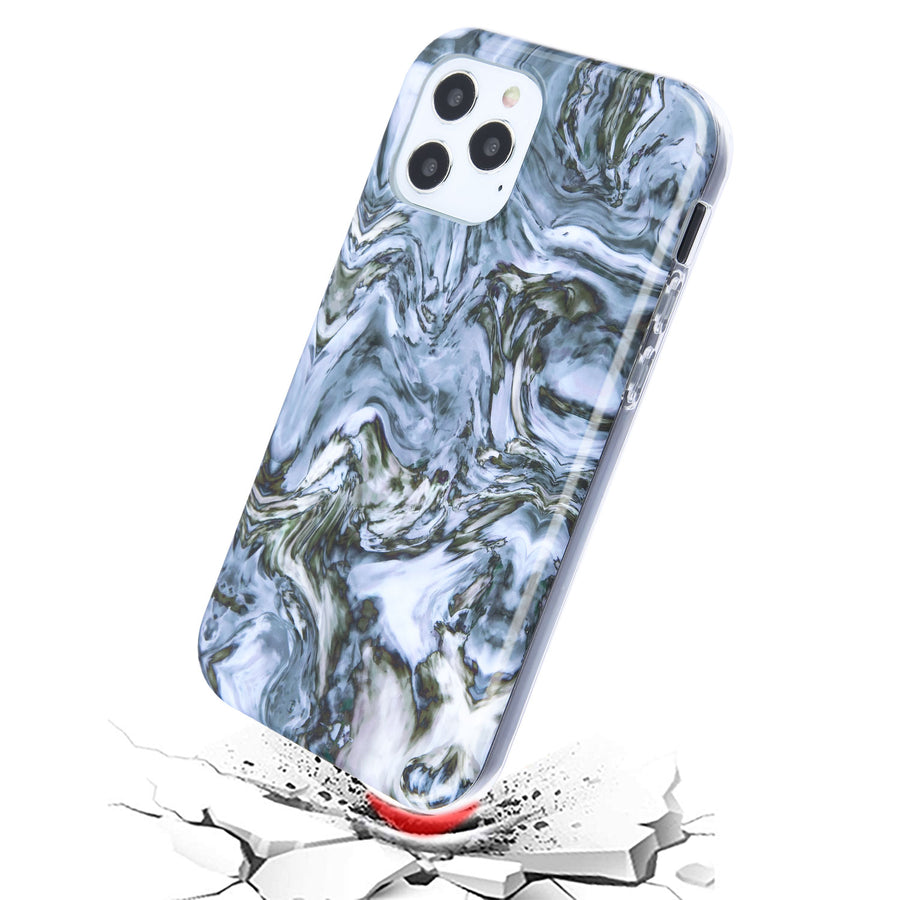 Airium Frame Hybrid Case for Apple iPhone 12 Pro Max - Grey Stone Marbling Grey - UIP12PMCSFSSM402-3.jpg