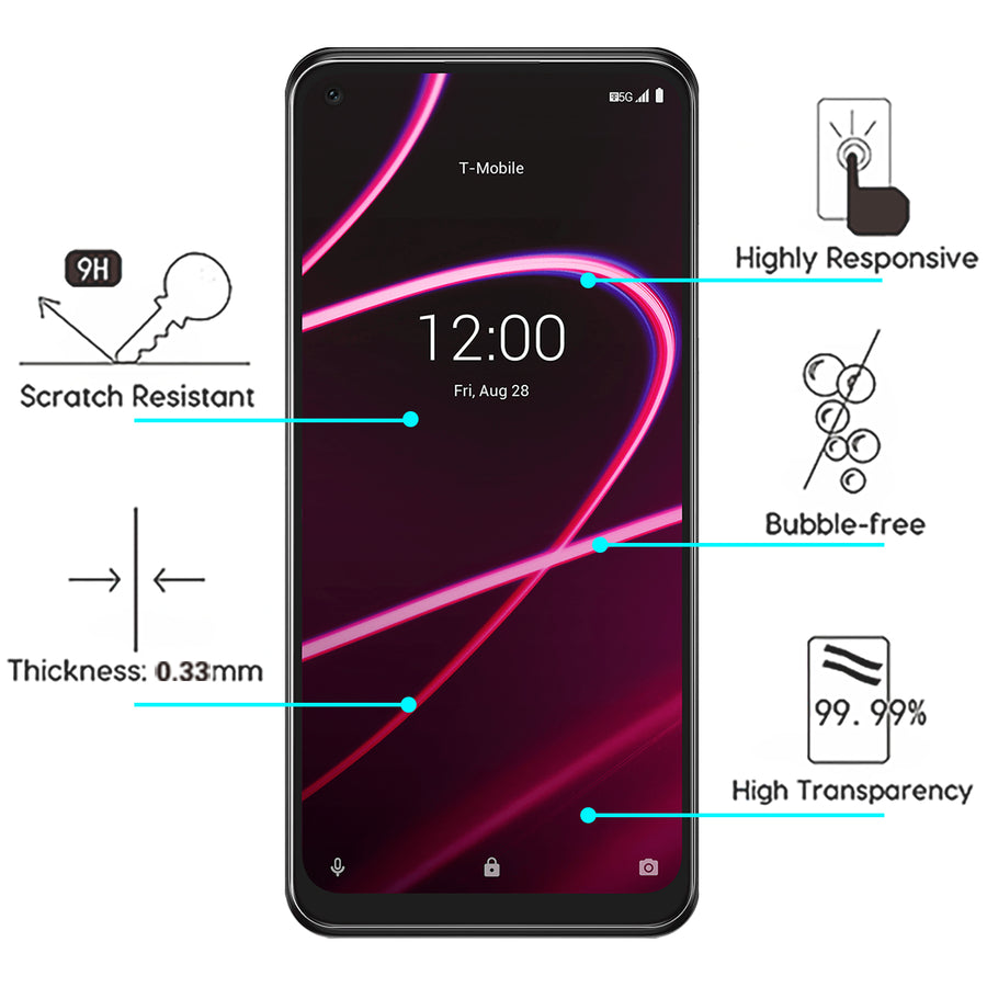 Airium Tempered Glass Screen Protector (2.5D) for T-mobile Revvl 5G / TCL Revvl 5G - Clear - UR5GSC90-4.jpg