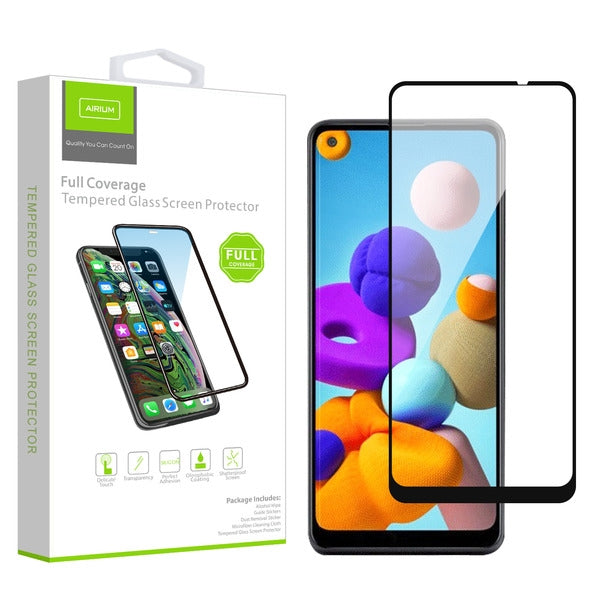 Airium Full Coverage Tempered Glass Screen Protector for Samsung Galaxy A21 - Black - USA21SC85A-1.jpg