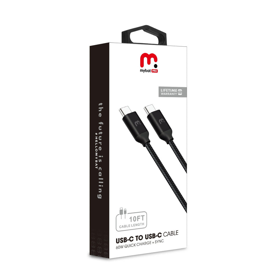 MyBat Pro USB-C to USB-C Cable - 10 FT - Black