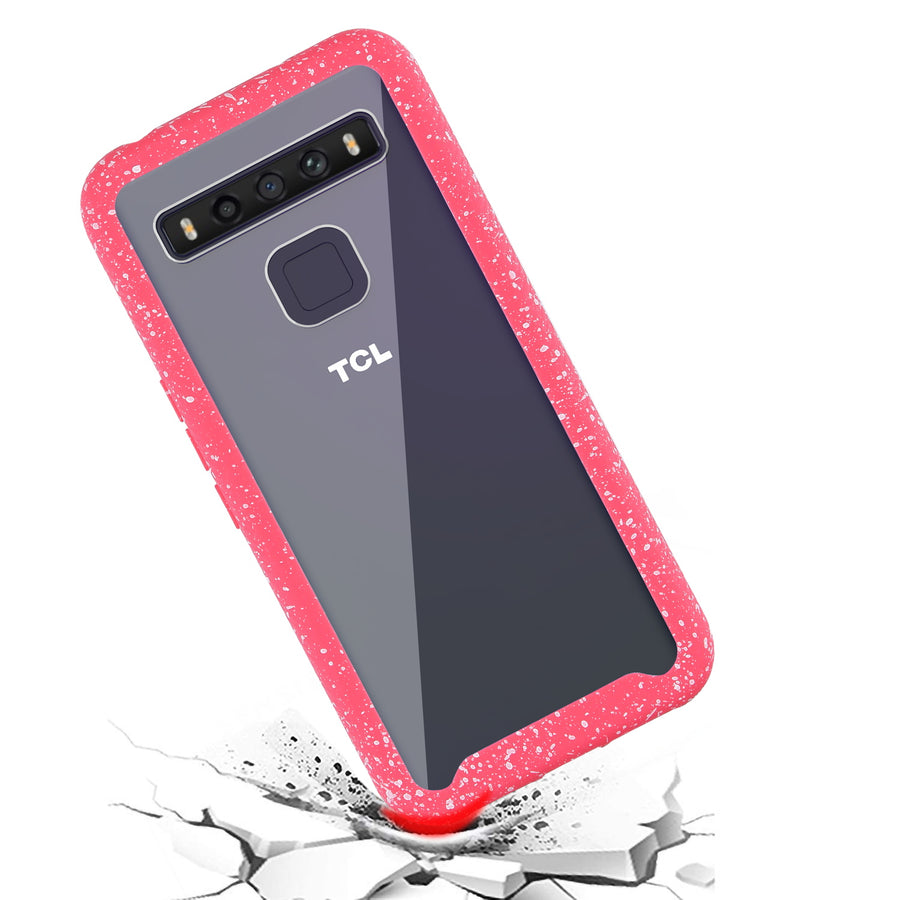 MyBat Splash Hybrid Case for TCL 10 5G UW T-mobile Revvl (non 5G) - Highly Transparent Clear / Red - UT105GCSFSSS263-6.jpg