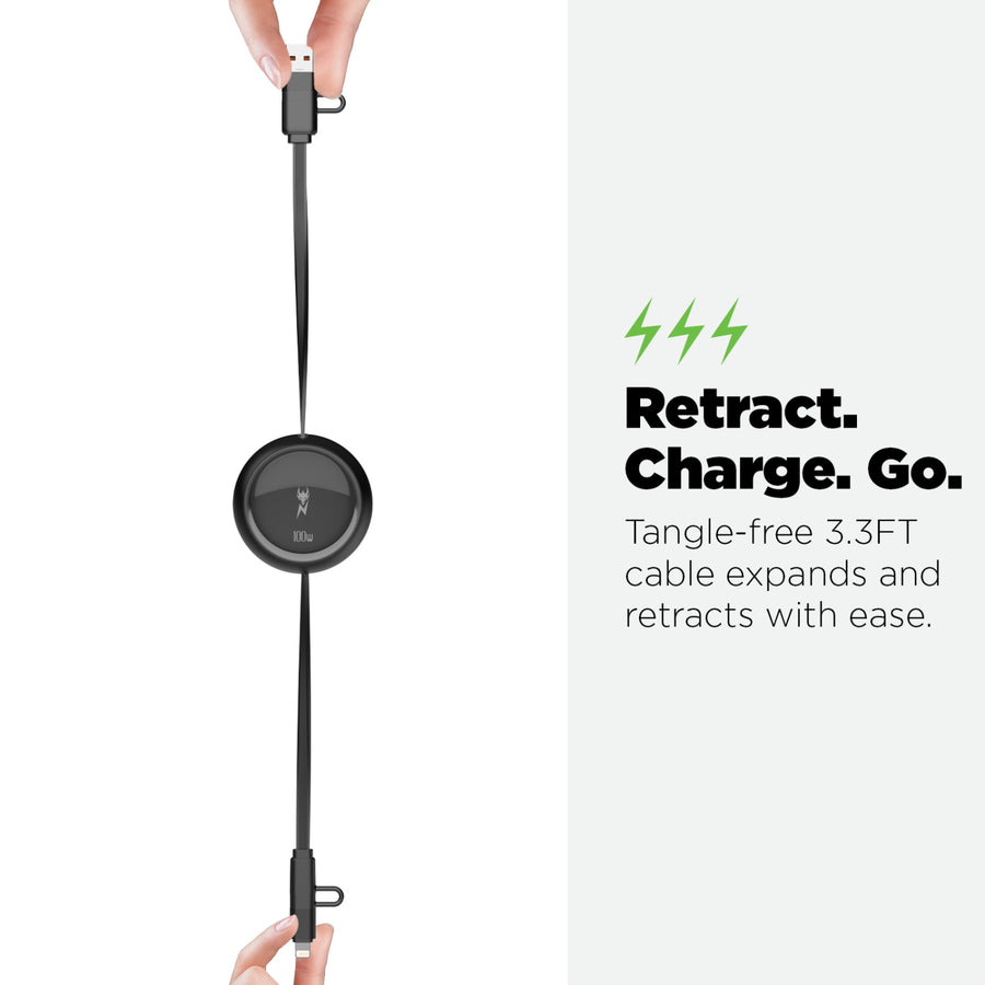 AmpNergy 100W PowerLines 4-in-1 Dual-Retractable Charging Cable - 3FT - Black - ACB4IN1MO17BK12-8.jpg