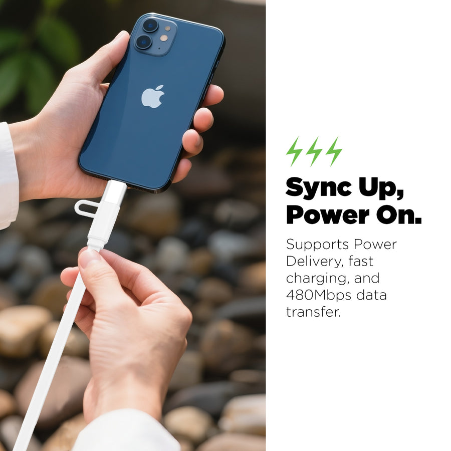 AmpNergy 100W PowerLines 4-in-1 Dual-Retractable Charging Cable - 3FT - White - ACB4IN1MO17PW12-6.jpg
