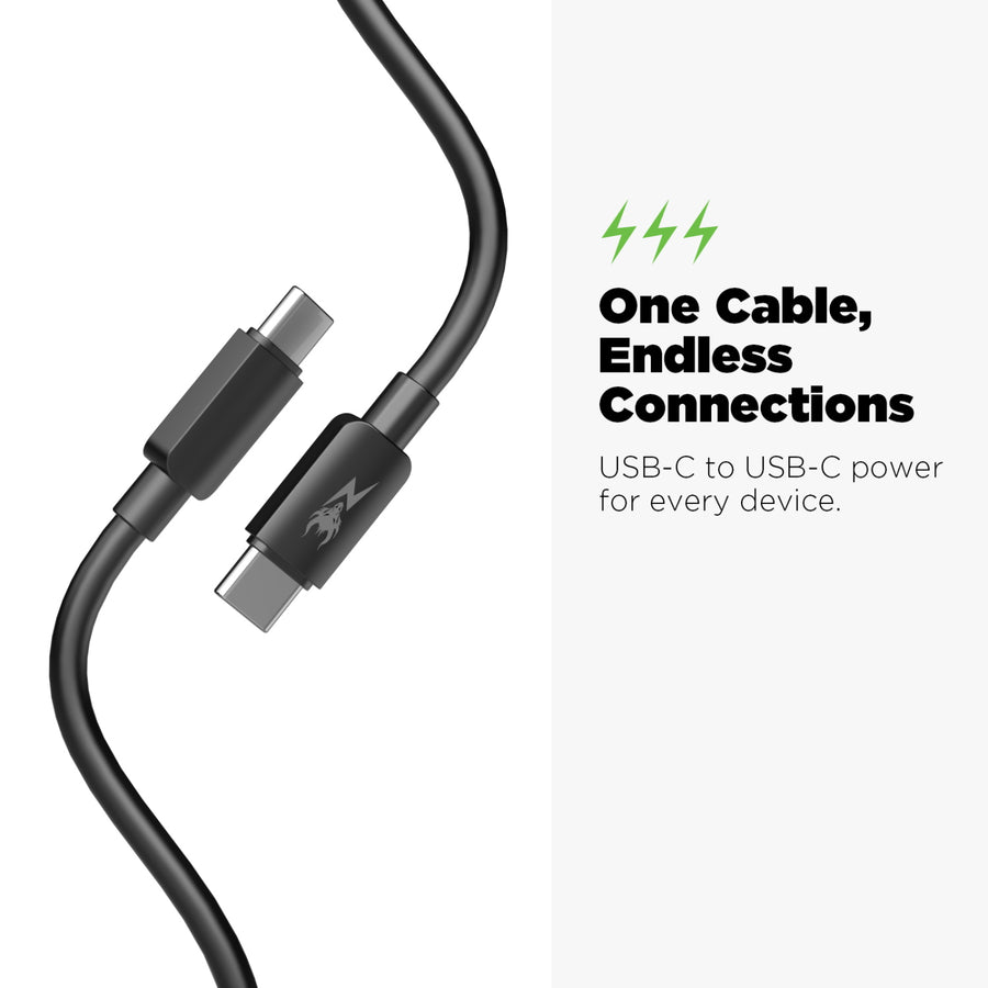 AmpNergy PowerLines USB-C to USB-C Cable - 6FT - Black - ACBCCMO09BK18-4.jpg