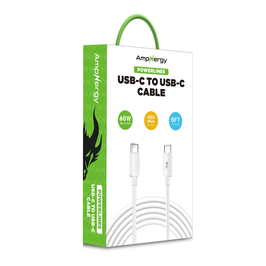 AmpNergy PowerLines USB-C to USB-C Cable - 6FT - White - ACBCCMO09PW18-3.jpg
