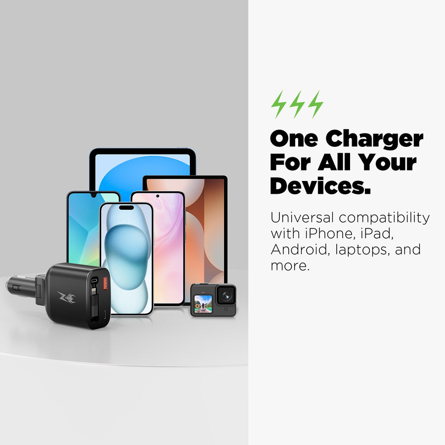 AmpNergy Speedemon 105W 4-in-1 Car Charger w/ Dual Ports & Retractable Cables - Black - ACGCARC14BK-9.jpg