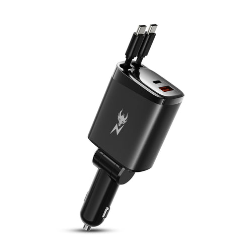 AmpNergy Speedemon 105+ Dual-Port Car Charger with Dual Retractable USB-C Cables - Black - ACGCARC15BK-2.jpg