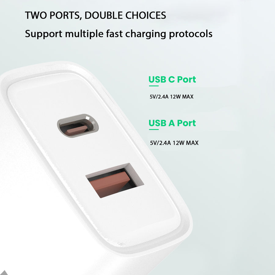 AmpNergy PowerSurge 12W Dual-Port Wall Charger (USB-C + USB-A) - White - ACGTRAC30PW-3.jpg