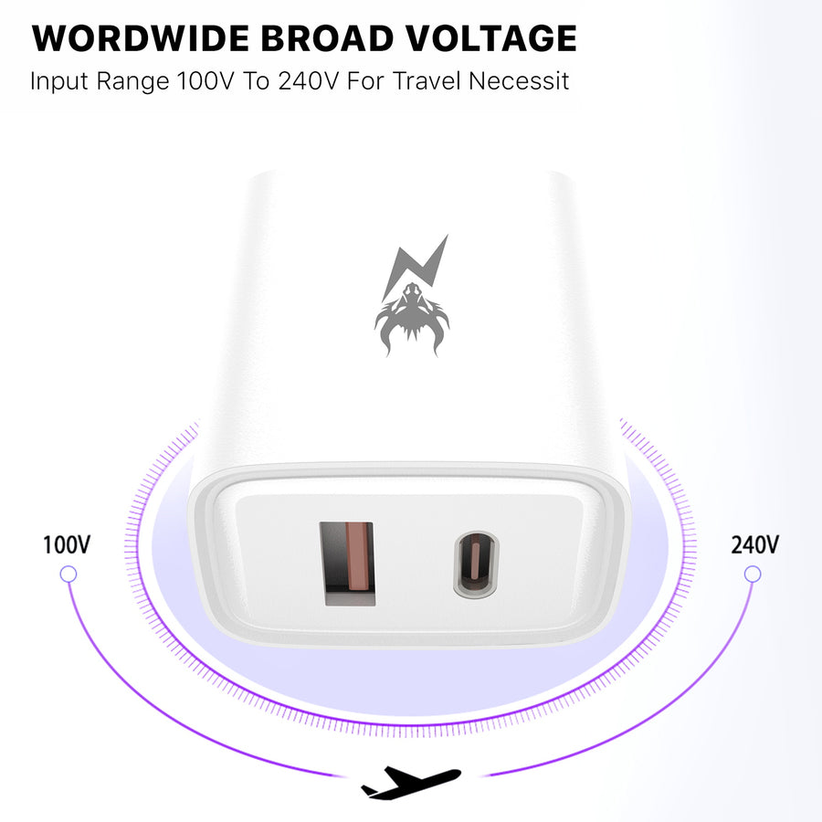 AmpNergy PowerSurge 12W Dual-Port Wall Charger (USB-C + USB-A) - White - ACGTRAC30PW-7.jpg