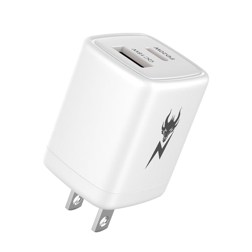 AmpNergy PowerSurge 20W Fast Dual-Port Charger w/ Foldable Plug - White - ACGTRAC31PW-2.jpg