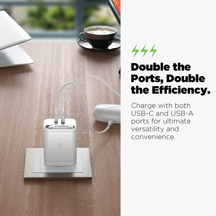 AmpNergy PowerSurge 40W+ Dual-Port GaN Charger with Retractable USB-C Cable - White - ACGTRAC32PW-7.jpg