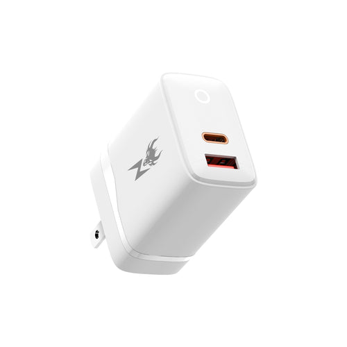 AmpNergy PowerSurge 30W Fast Dual-Port Charger w/ Foldable Plug - White - ACGTRAC35PW-2.jpg