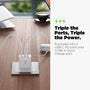 AmpNergy PowerSurge 45W Fast 3-Port Charger w/ Foldable Plug - White - ACGTRAC36PW-7.jpg
