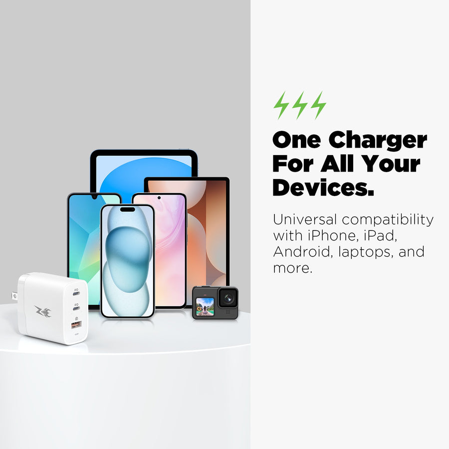 AmpNergy PowerSurge 45W Fast 3-Port Charger w/ Foldable Plug - White - ACGTRAC36PW-9.jpg