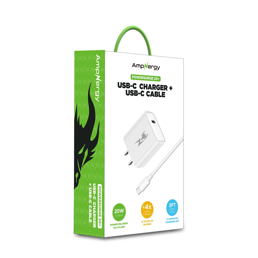 AmpNergy PowerSurge 20W USB-C Charger with USB-C to USB-C Cable - White - ACGTRACCMO05PW-5.jpg