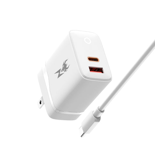 AmpNergy PowerSurge 30W Fast Dual-Port Charger w/ Foldable Plug with USB-C to USB-C Cable - White - ACGTRACCMO08PW-2.jpg