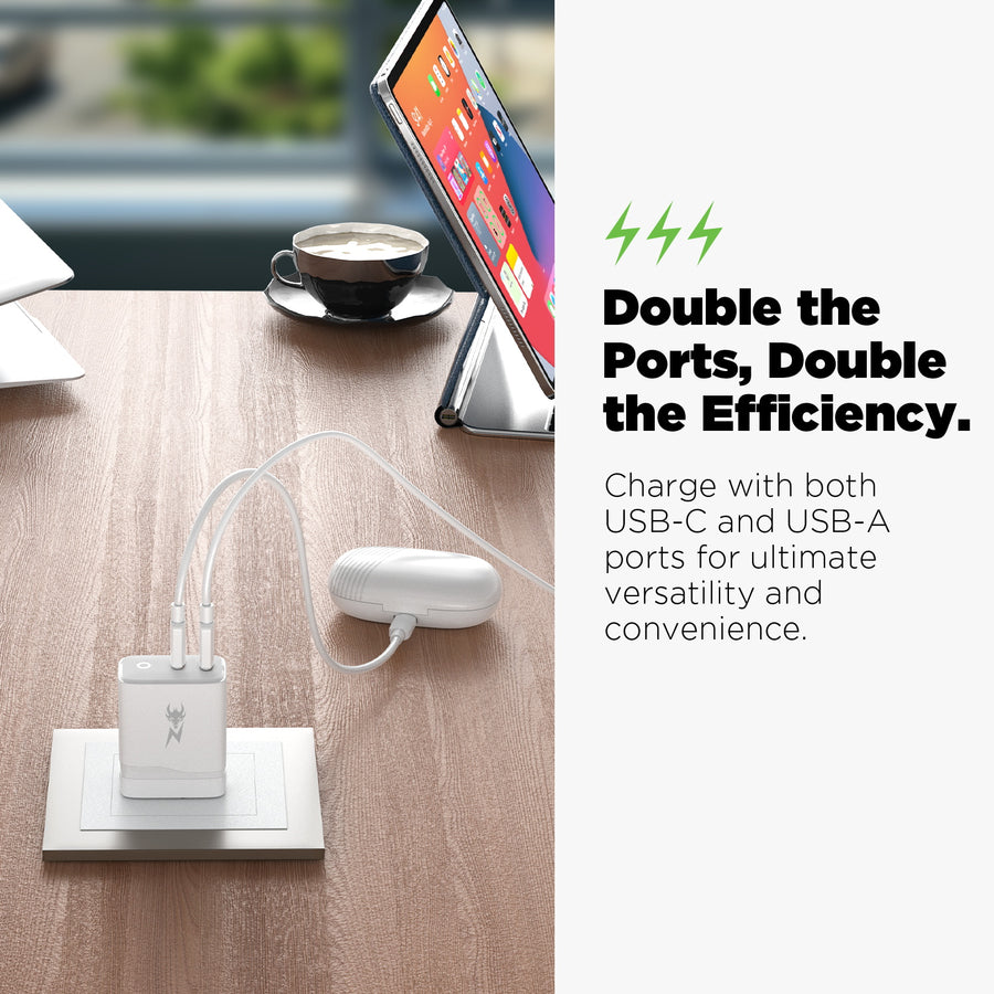 AmpNergy PowerSurge 30W Fast Dual-Port Charger w/ Foldable Plug with USB-C to USB-C Cable - White - ACGTRACCMO08PW-5.jpg