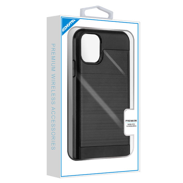 Asmyna Brushed Hybrid Protector Cover for Apple iPhone 11 Pro - Black / Black - AIP11PHPCSAAS351-5.jpg