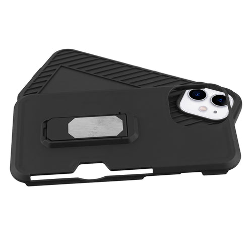 Asmyna Grip Stand Protector Case Combo (with Black Holster)(with Card Wallet) for Apple iPhone 12 mini - Black / Black - AIP12CS3NES271-2.jpg