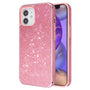 Asmyna Encrusted Rhinestones Hybrid Case for Apple iPhone 12 mini - Electroplated Pink / Pink - AIP12CSFSSD142-2.jpg