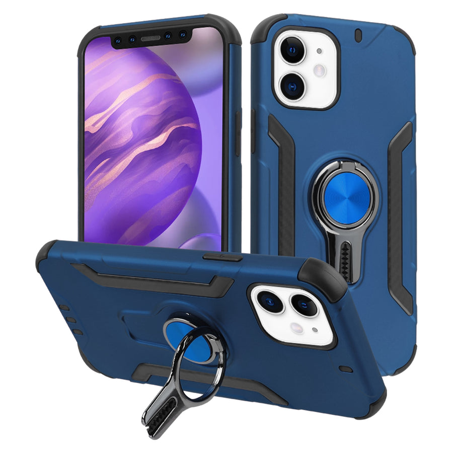 Asmyna Hybrid Protector Cover (with Ring Stand) for Apple iPhone 12 mini - Ink Blue / Black - AIP12CSFSSS552-2.jpg