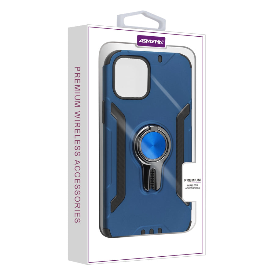 Asmyna Hybrid Protector Cover (with Ring Stand) for Apple iPhone 12 mini - Ink Blue / Black - AIP12CSFSSS552-7.jpg