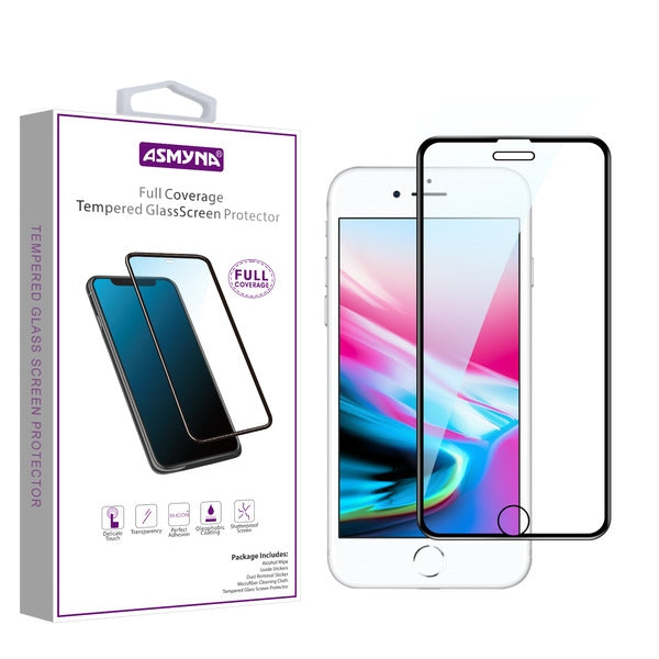 Asmyna Full Coverage Tempered Glass Screen Protector for Apple iPhone 8/7/iPhone SE (2022) / SE (2020) - Black - AIPHONE8LCDSCPR85A-1.jpg