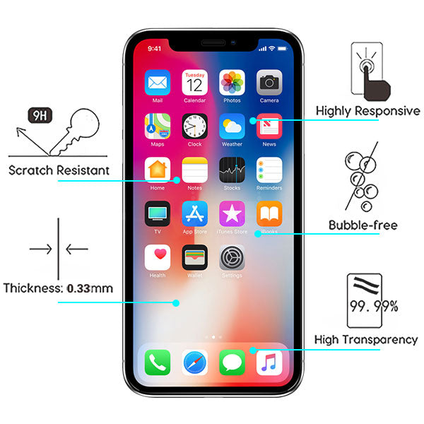 Asmyna Full Coverage Tempered Glass Screen Protector for Apple iPhone XS/X / 11 Pro - Black - AIPHONEXLCDSCPR85A-4.jpg