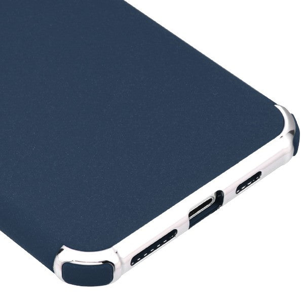 Asmyna Frosted Klarion Candy Skin Cover for Apple iPhone XS Max - Electroplating Silver / Ink Blue - AIPXSMAXCASKCAACHSO003WP-3.jpg
