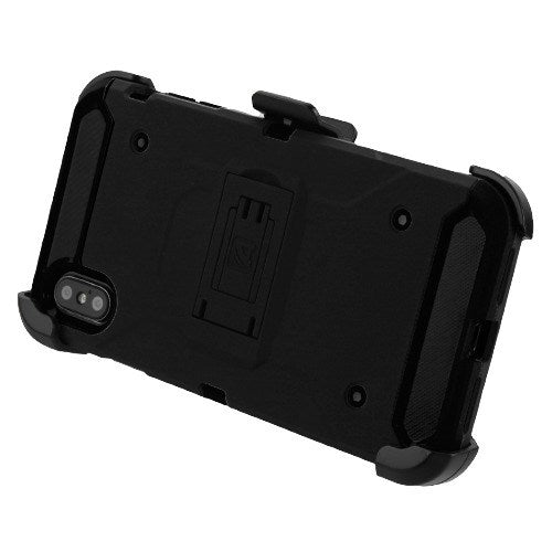 Asmyna Kinetic Hybrid Protector Cover Combo (with Black Holster) for Apple iPhone XS Max - Black / Black - AIPXSMAXHPCKINCMB001WP-6.jpg