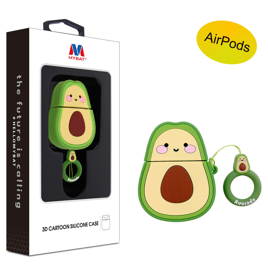 MyBat 3D Cartoon Silicone Case for Apple AirPods with Wireless Charging Case - Avocado - AIRPODSCASK112-1.jpg