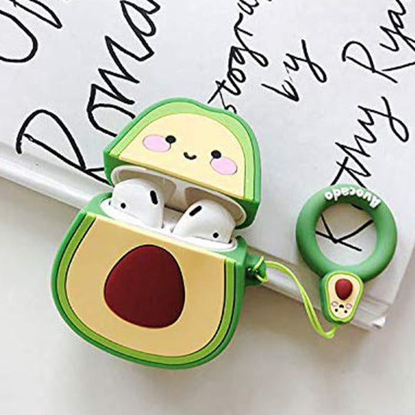 MyBat 3D Cartoon Silicone Case for Apple AirPods with Wireless Charging Case - Avocado - AIRPODSCASK112-2.jpg