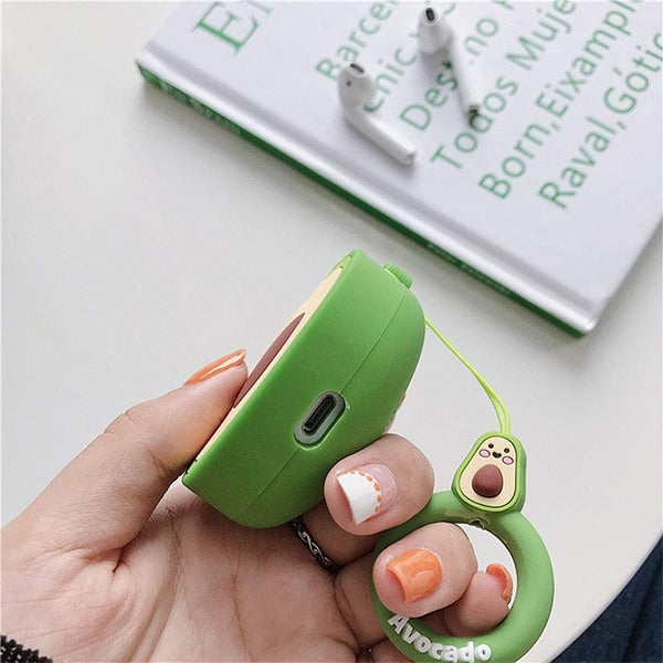 MyBat 3D Cartoon Silicone Case for Apple AirPods with Wireless Charging Case - Avocado - AIRPODSCASK112-6.jpg